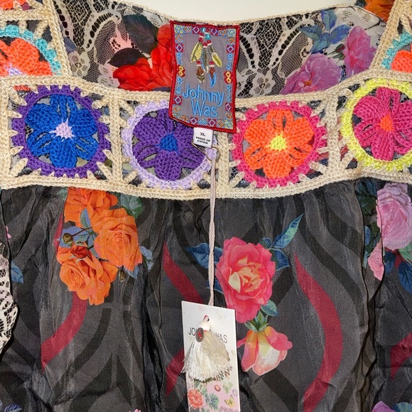 NWT JOHNNY WAS ROSE LACE TRISTAN BLOUSE - Picture 9 of 11